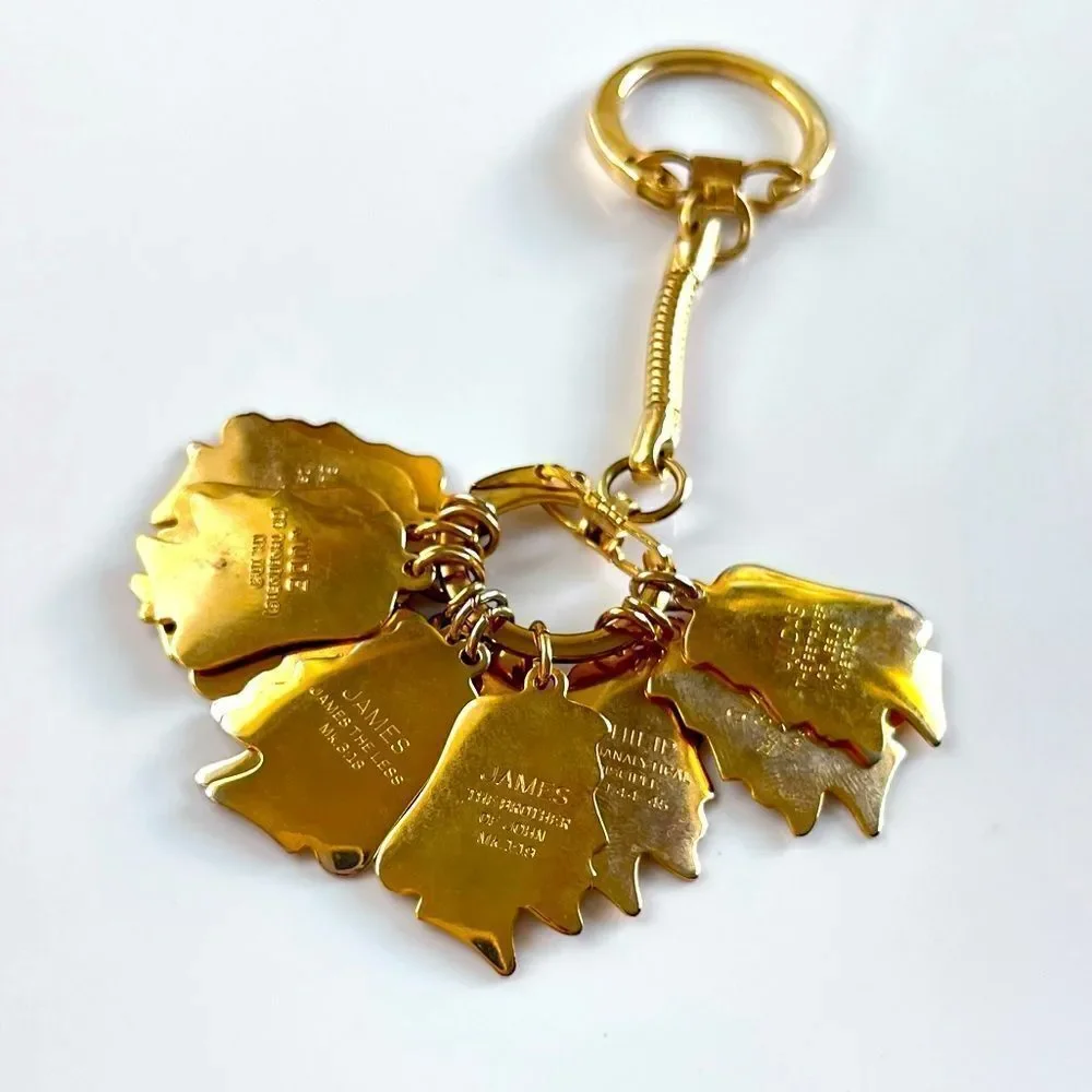 Vintage Twelve Disciples Religious Charms Keychain